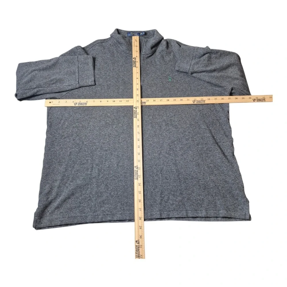 Polo Ralph Lauren Men's XXL Gray 1/4 Zip Pullover‎ Long Sleeve Shirt